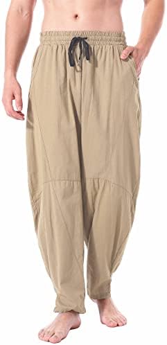 Perdontoo машки постелнина памук лабава вклопена обична лесна еластична половината летни панталони за плажа