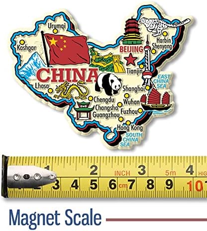 Кина Џамбо Земја Мапа Магнет Со Класични Магнети, Колекционерски Сувенири Направени Во САД