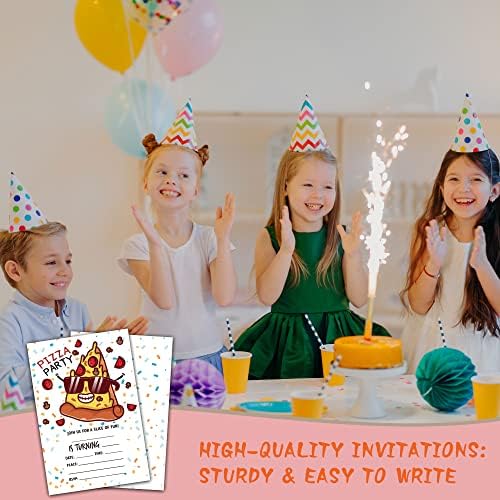 Покани за роденденски покани за роденденска забава во пица, покани за роденденска забава во стилот на коверти за момчиња девојчиња, украси и материјали