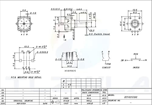 5PCS 360 степени ротирачки енкодер EC12 RE12 Audio Encoder Coding 5Pin 24 Позиција со прекинувач за копче за притискање
