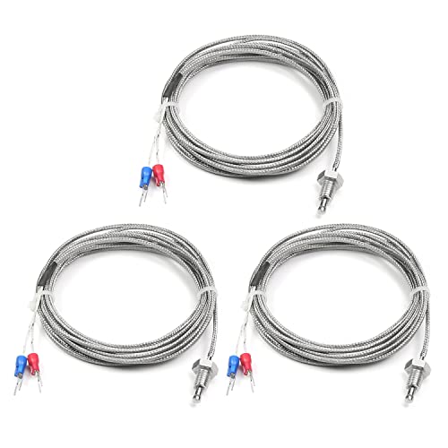 Bettomshin 2pcs 1m/3.28ft k-тип Термопапар сонда, кабел за температура на низата на кабел за мерка на кабел за мерка 0-800 ± 1,5% ℃ k Сензор