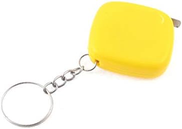 Нов Лон0167 4 Парчиња Со Жолт Квадрат Приврзок за Клучеви сигурна ефикасност Што Може Да Се Повлече Челична Лента За Владетел МЕРКА