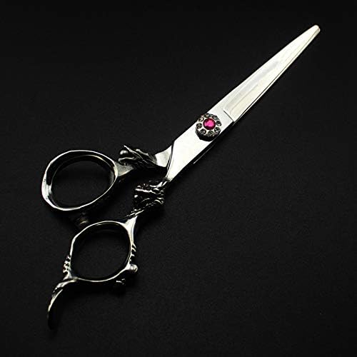 Ножици за сечење коса, 6 инчен јапонски челик сребрен змеј рачка фризерски салон ножици сечење бербер фризура Разредување ножици фризерски