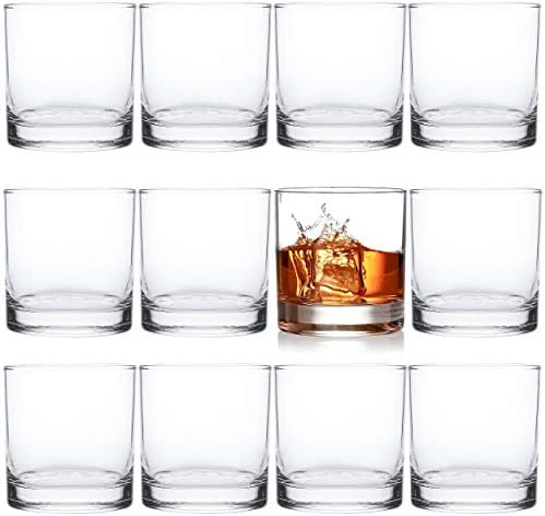 Кингрол 12 Спакувајте Двојни Старомодни Чаши За Виски, 10 мл Карпи Очила За Пиење Чаши За Скоч, Бурбон, Коктели, Пијалоци, Вода