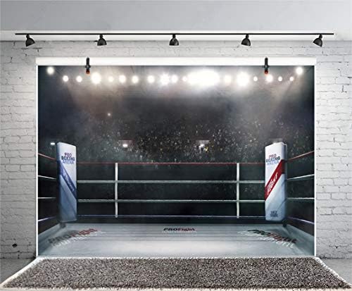 Lfeey 10x7ft боксерски прстен позадини за фотографија стадион навивачки публика бокс -бокс тематски украси за забави, материјали за мажи,