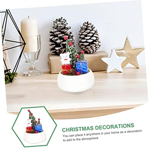 Sewacc симулирани саксија за растенија вештачки пара дома украси за рожби украси мини новогодишно дрво Декоративни дрвја Вештачки новогодишни