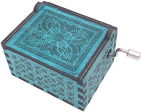 Fnly 18 белешки дрвени врежани ве носат од аниме замокот во Sky Theme Music Box, антички врежан рачен рачен подарок за музички кутии,