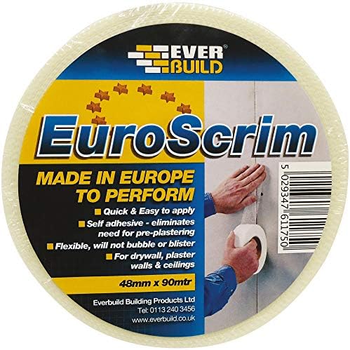 Everbuild Euroscrim Self Leadsive Scrim Tape, бела, 48 mm x 90 m