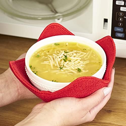 MSR увезува крпа за микробранови чинија со гушкачи за држење на топли јадења - сет од 4