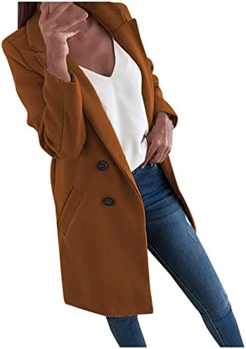 Foviguo жени плус големина зимски палта, есенски туничен класичен јакни со долг ракав жени на отворено топло тенок вклопување цврсто цврсто