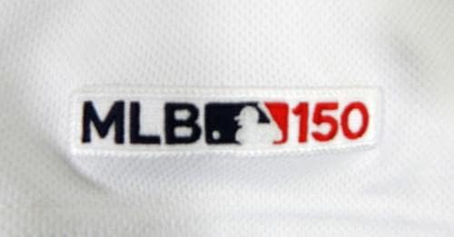 2019 Детроит Тигерс Нико Гудрум 28 Игра издадена бела маичка MLB 150 P 42 1 - Игра користена МЛБ дресови