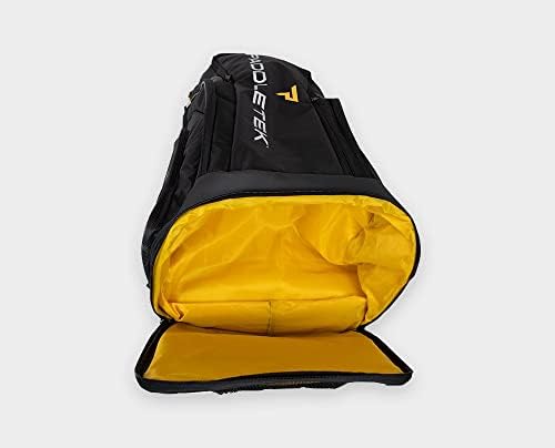 Торба за турнеја во Падлетек, голема торба за пикбол дизајнирана за играчи, ранец од пикбол со 7 џебови, прилагодливи ленти, кука за ограда и вентилиран простор за че