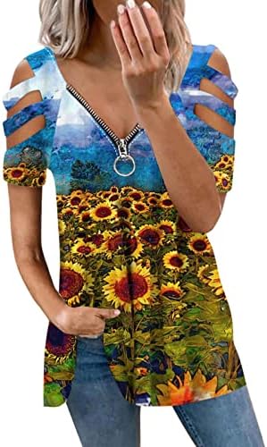 Облека со краток ракав y2k од памукот на рамото v вратот на вратот на блуза за жени есен летен врв CS CS