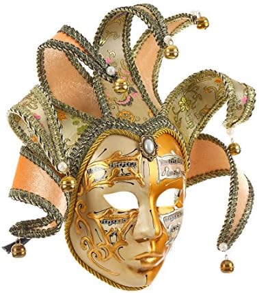 Злато Волто смола музика венецијанска џестер маска со целосна маскарада маскарада bellвоно okerид wallид декоративна уметност колекција