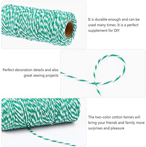 Toyandona обоена канап 1 ролна 100 метри Божиќен канап памук памук за подароци, жица за пакување на кабел за кабел за уметност и занаетчиски