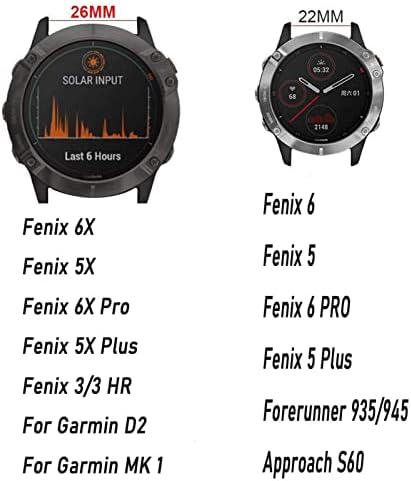 Cysue for Garmin Fenix ​​5 5x Plus 6 6x Pro 3 hr паметен часовник на нараквица за ленти од кожен опсег за претходници 935 945 Брзо вклопување
