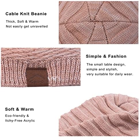 Муриобао Женска Лигава Капа Од Грав Мека Топла Руно Обложена Буци Широка Плетена Капа За Зима