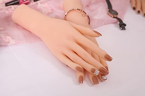 Зик 1 пар силиконски женски манекенски манекенка, произволно свиткана позирана мека, женската рака содржи нокти, позиционирање на прстите, прстите