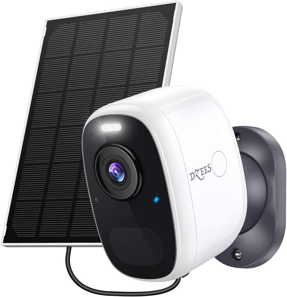 Dzes 4MP соларна безбедносна камера на отворено WiFi WiFi 2.5K Color Night Vision Outdoor Security, еколошки соларна панел, возило/луѓе/миленичиња