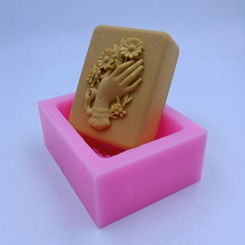 Дизајн на рацете цвет силиконски сапун со сапун силиконски калапи за природен сапун украсување на миризливи миризливи восок од миризба