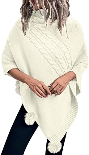 Ракави За Покривање За Жени Облечени Жени Есенски Зимски Кабелски Ревер Пуловер Плетен Џемпер Наметка