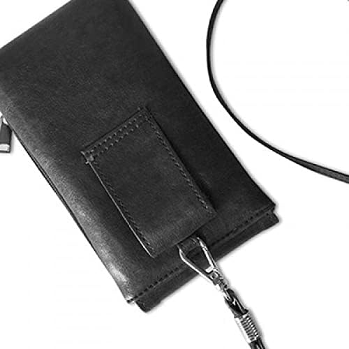 Ден на вineубените срца линии скица телефонски паричник чанта што виси мобилна торбичка црн џеб