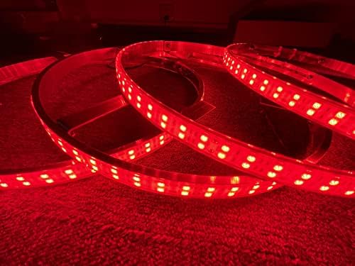 Sando Tech 17,5 '' Чиста црвена црвена двојна линија LED тркала светла Цврста боја IP68 водоотпорни најсветли тркала прстенести светла рабни светла