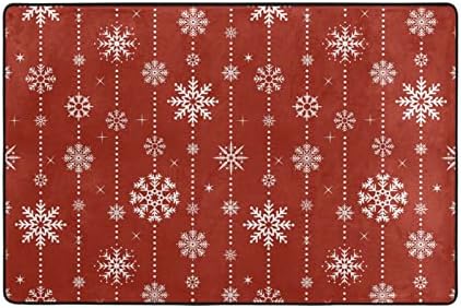 Големи меки подрачја снегулки бела црвена расадник Племамат килим за деца кои играат соба за спална соба дневна соба 3 'x 2', килим за домашни украси