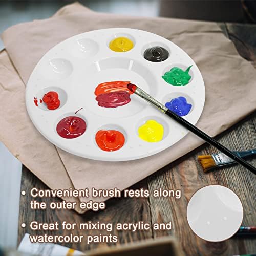Палети за фиока за боја Aureuo 15 парчиња - 10 -бунарски пластични палети, држач за боја за акрилно масло Акварел Арт Сликарство и DIY