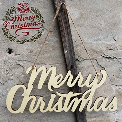 Bestoyard Merry Christmas Wooden Sigen Shabby Rustic Uncortive Doody Ornament Cubleout Embellus, виси подарок за подароци за Божиќно дрво