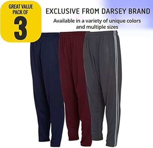 Daresay активни панталони за мажи-џогери со брзо сушење со две странични џебови, атлетска, обична, активна облека за мажи, 3-пакувања.