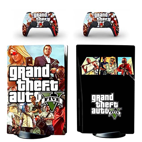 За PS5 Disc - Game Grand GTA Theft и Auto PS4 или PS5 налепница за кожа за PlayStation 4 или 5 конзола и контролори Декларална винил DUC