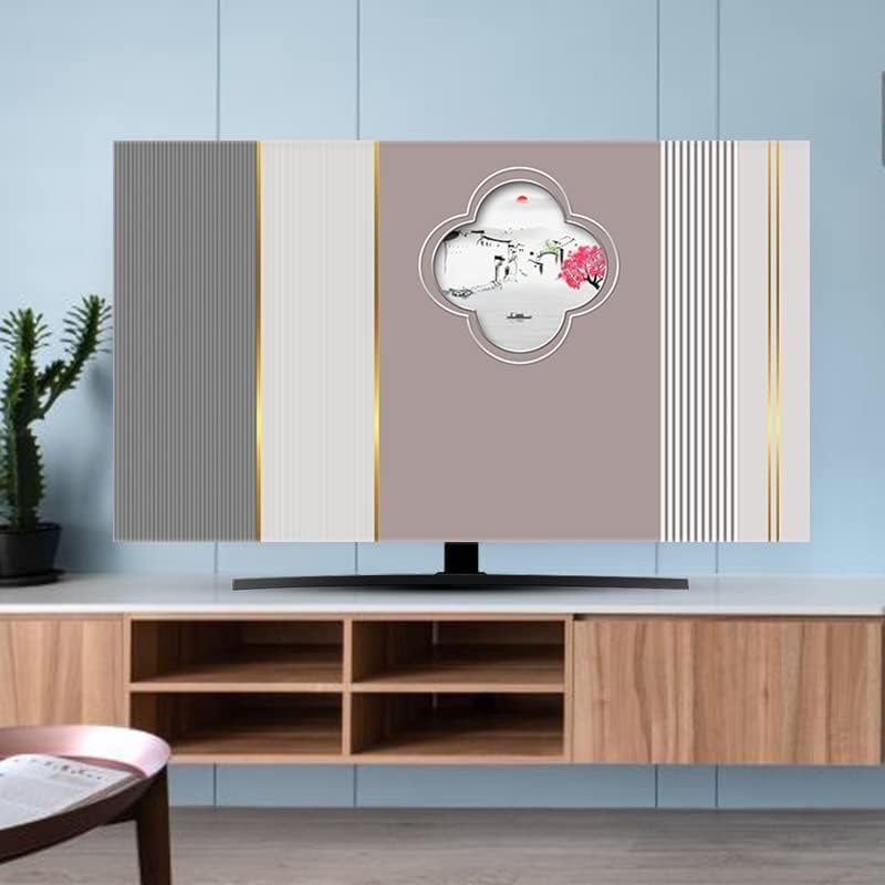 Обвивки на ТВ-екранот HDNCJFLEQ, 32 ''-85 '' Компјутерски декоративно покритие, ткаенина од свилена текстура, мека мазна ， wallидна монтажа/криви/десктоп