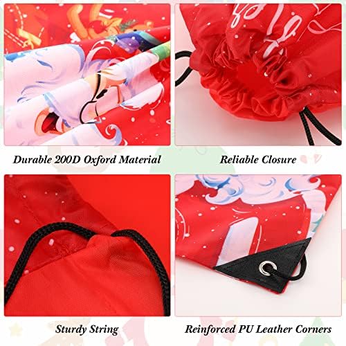 Божиќни Торби За Подароци Со Врвки За Божиќ Ранец За Завиткување Дедо Мраз Чанти За Порибување Големи Смешни Чанти За Добри Чанти Чорапи Од Снешко