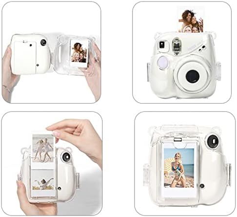 Kimyoaee Мини 7+ Јасен Пакет На Куќиштето На Камерата За Fujifilm Instax Mini 7 Плус Додатоци За Инстант Камера Со Филмови Држач