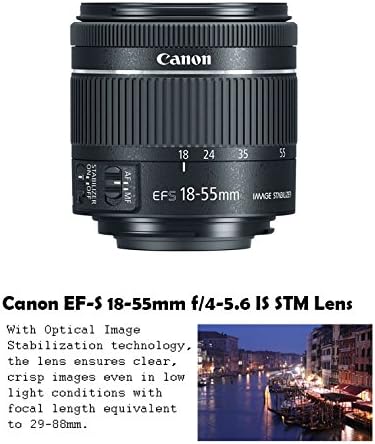 Canon Eos Rebel T7i Dslr Пакет Камера Со Canon EF-S 18-55mm f/4-5, 6 Е STM Леќа + 2pc SanDisk 32gb Мемориски Картички + Комплет За Додатоци