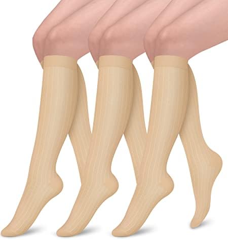 Aoliks лесни чорапи за компресија за жени, чорапи со висока поддршка на коленото за медицински сестри кои работат бремени