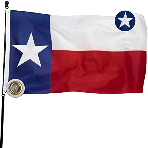 Данф Тексас знаме 3x5 ft: Најдолготрајно тешки TX државно знаме направено од најлон, месинг громи, везена starвезда, зашиени ленти, УВ заштита совршена за отворено!