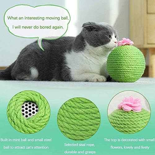 Мачки за мачки играчки мачки гребење на роли-поли топка природна сисал интерактивни играчки за маче и мачки во затворен игра