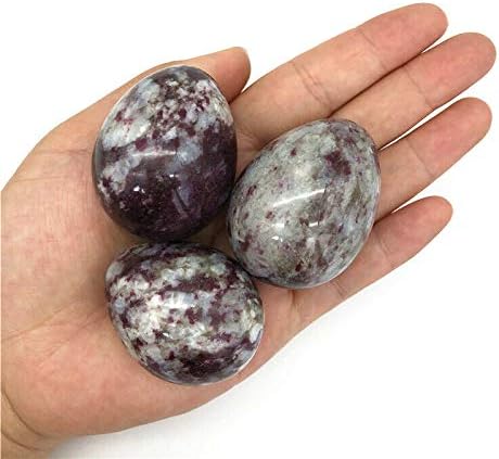 Binnanfang AC216 1PC Природно црвен турмалин кварц кристална сфера јајце во форма на јајца во форма на јајца Полирани камења Природни камења