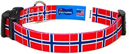 Норвешка јака за кучиња | Норвешка знаме | Брза за брзо ослободување | Направено во NJу ерси, САД | за мали кучиња