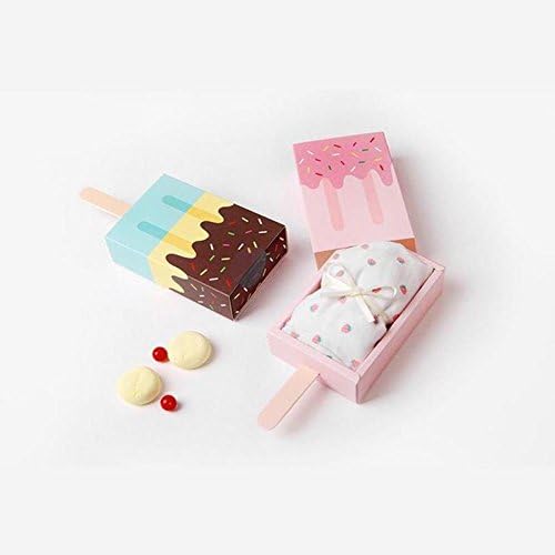 Пакет од 50 кутии за бонбони за бонбони за сладолед, детска забава, кутија за фаворизи, бонбони за попсикула, виткање хартија кутија корејска цртана фиока за цртани ф