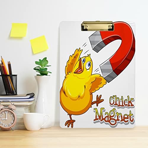 Англиски Велејќи Пилешки Магнет Со Слика Акрилна Таблата Со Исечоци А4/Големина На Букви Клипборди Со Клип Со Низок Профил За Медицински