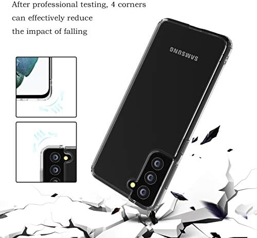 Ресторан Samsung Galaxy S21 Случај, Тенок Јасен Случај со 4 [Апсорпција На Удари] Агли Тврд Компјутер Назад Мек Tpu Браник за Samsung