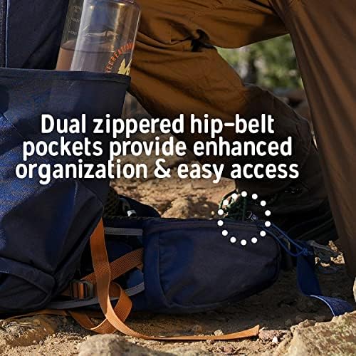 Kelty Glendale 85L - 105L мултидејски ранец и пакет за пешачење, фит плус суспензија, џебови за ленти за рамо, прилагодено вклопување, ранец