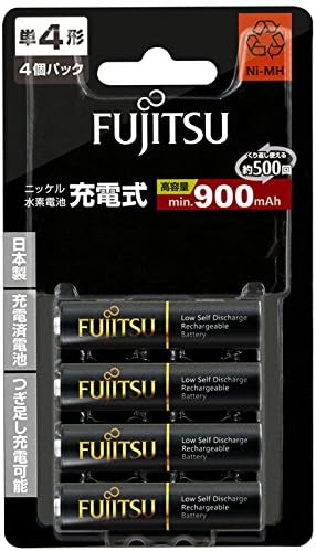 富士通 Fujitsu HR-4UTHC NIMH батерија, тип AAA, 1,2 V, пакет од 4, направено во Јапонија