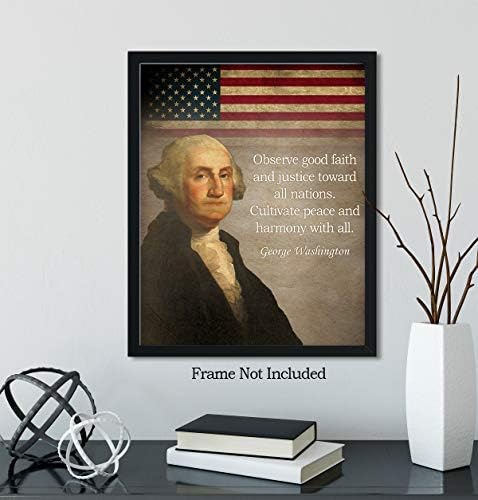 Историски цитат на Georgeорџ Вашингтон - Непознати 8x10 Wallидни уметности печати - Одличен инспиративен подарок - Мотивациски