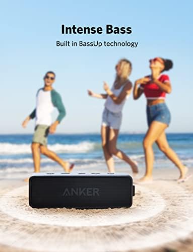Anker Soundcore 2 Преносен Bluetooth звучник со 12W стерео звук, Bluetooth 5, Bassup, IPX7 водоотпорен, 24-часовно играње, безжично стерео спарување,