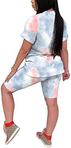 Wokanseенски моден печатен маички со кратки ракави шорцеви постави спортска облека со две парчиња облека