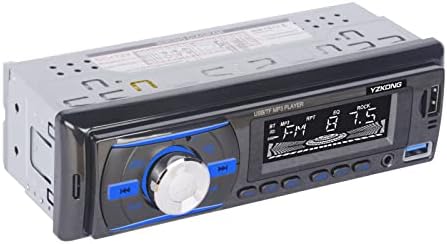 Yzkong единечен Din Car Audio Bluetooth Car Stereo приемник со LCD дисплеј AM/FM радио MP3 плеер USB SD Aux Порта Вграден микрофон,